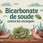 illustration centrale bicarbonate de soude contre les escargots jardin