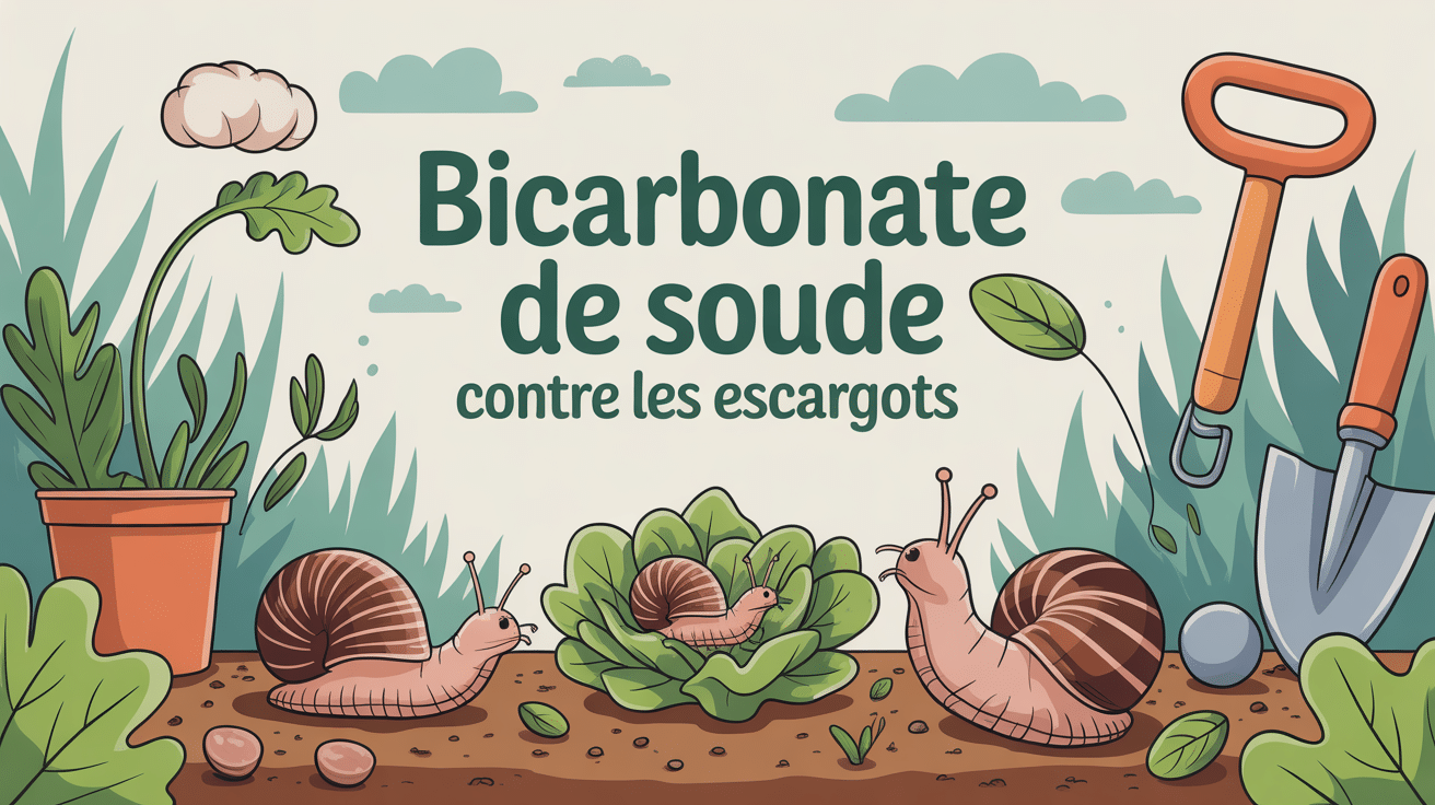 illustration centrale bicarbonate de soude contre les escargots jardin