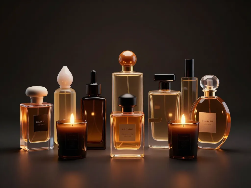 produits black amber bougies et parfums en scène