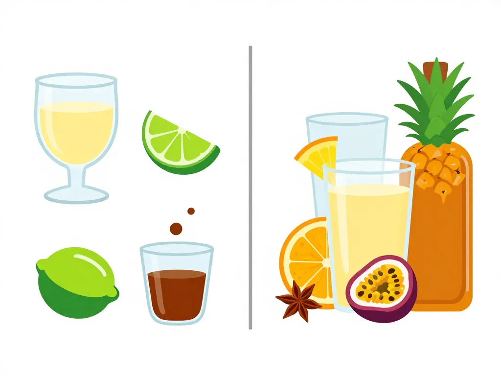 difference punch et planteur composition cocktail rhum fruits