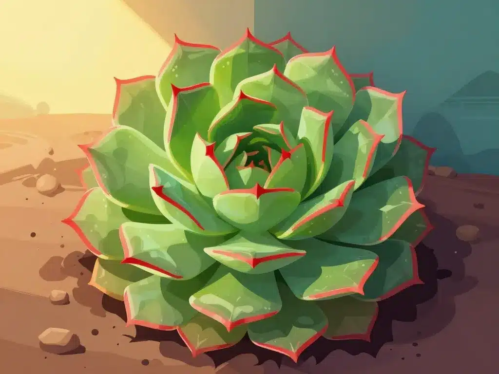 Echeveria nodulosa rosette lumière et sol aride