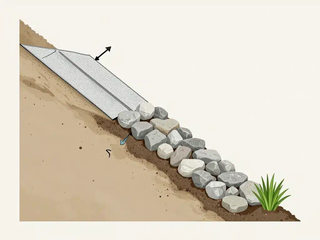 enrochement végétalisé schéma installation étapes chantier