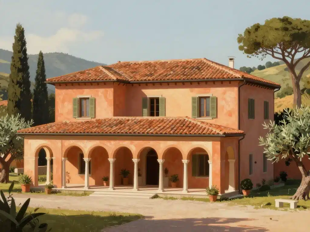 Façade villa méditerranéenne maison style italienne