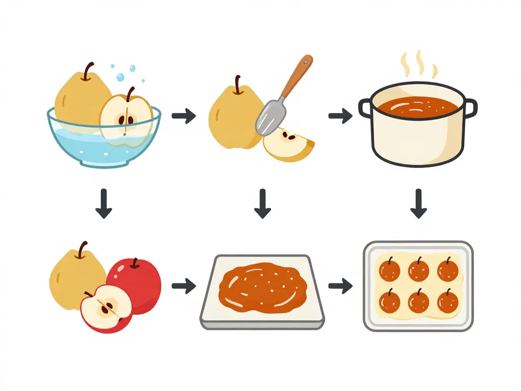 Étapes recette pâte de coing sans sucre schéma