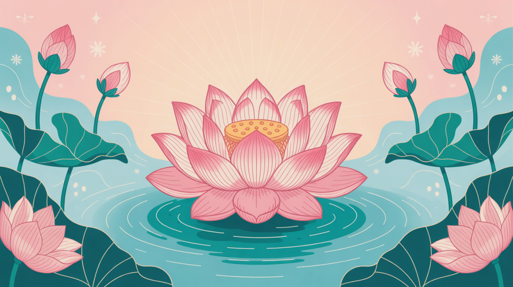 illustration fleur de lotus symbole universel