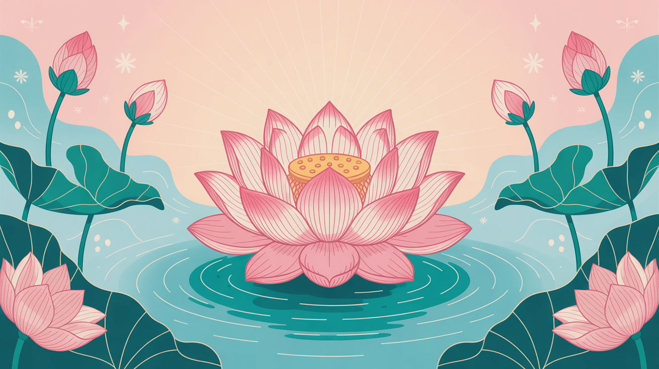 illustration fleur de lotus symbole universel