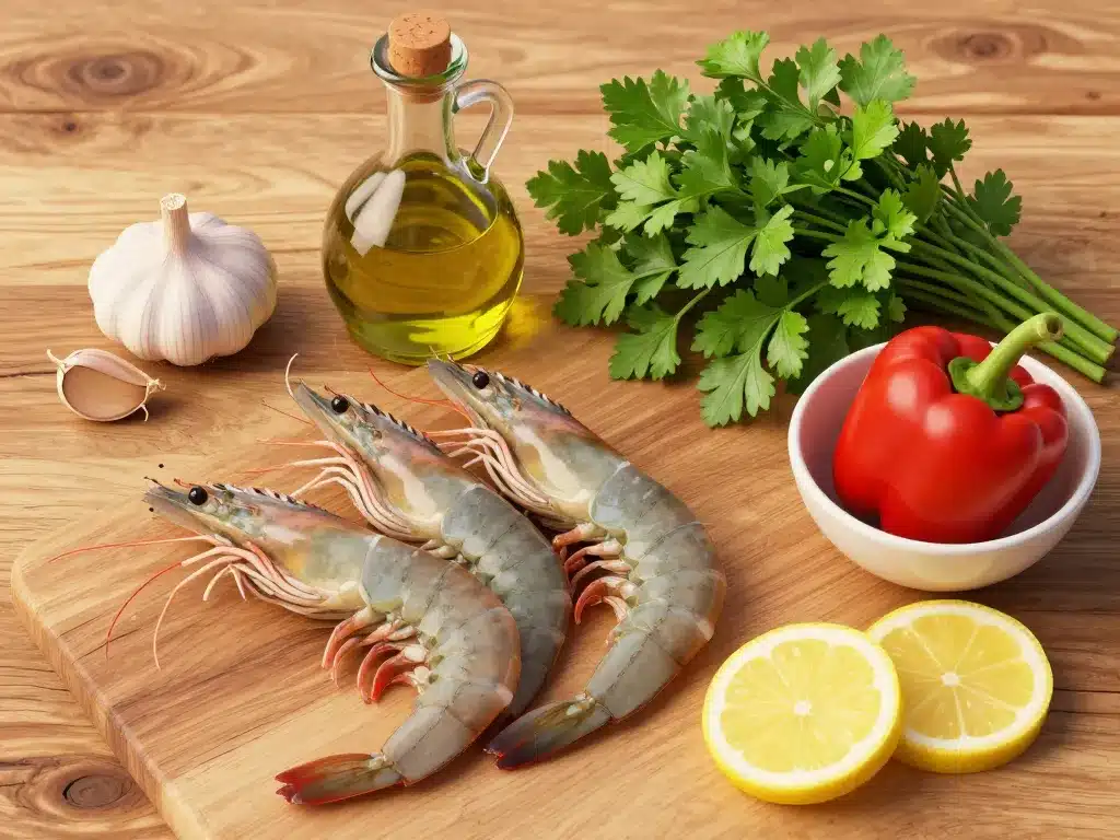 ingrédients frais gambas à l'ail recette espagnole
