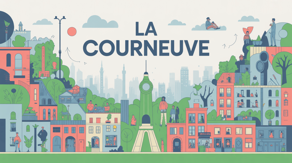 Panorama stylisé La Courneuve quartier dangereux