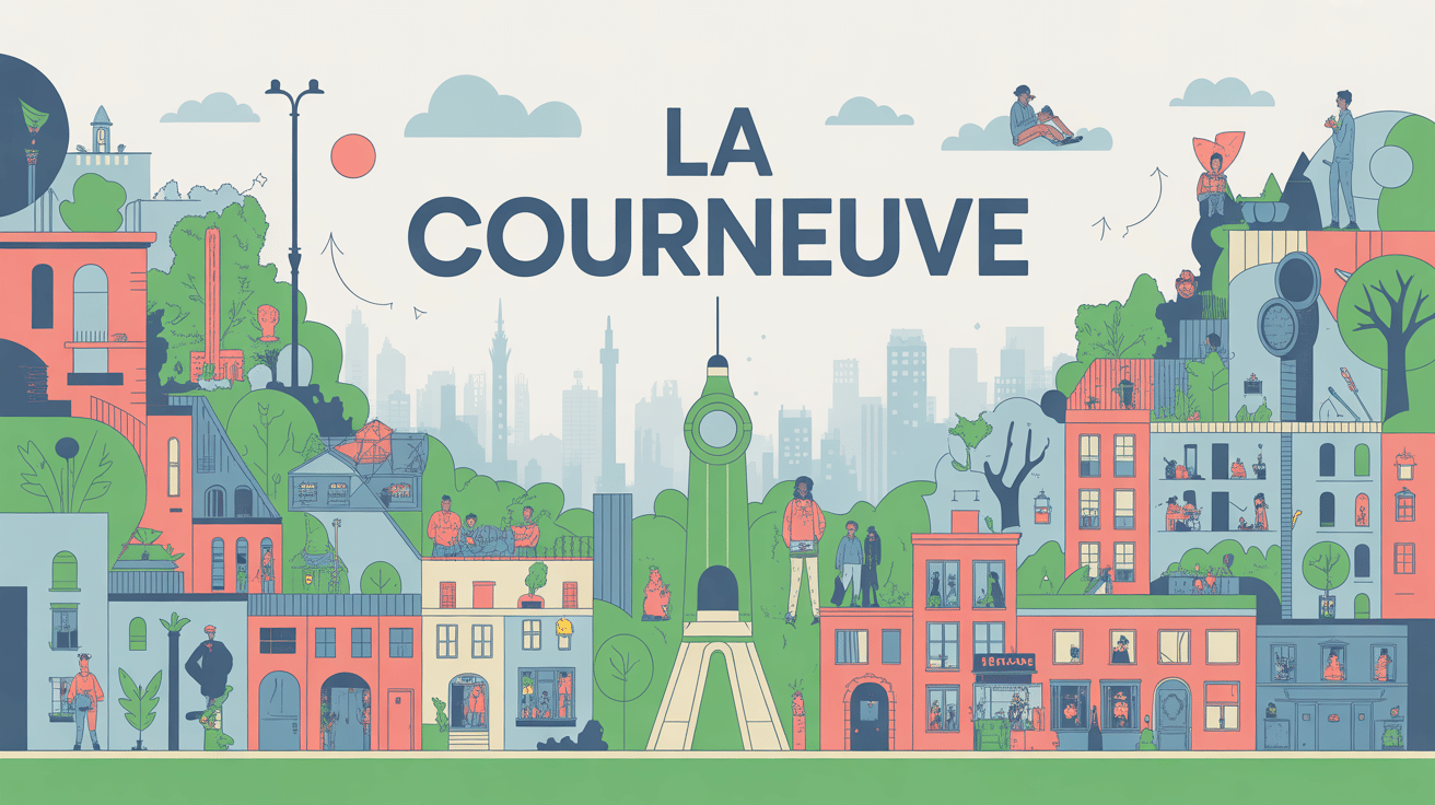 Panorama stylisé La Courneuve quartier dangereux