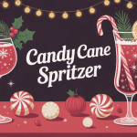 Le cocktail au bonbon candy cane spritzer ambiance fête avec bonbons et fruits