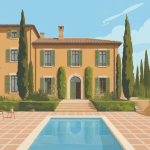 Illustration villa toscane maison style italienne