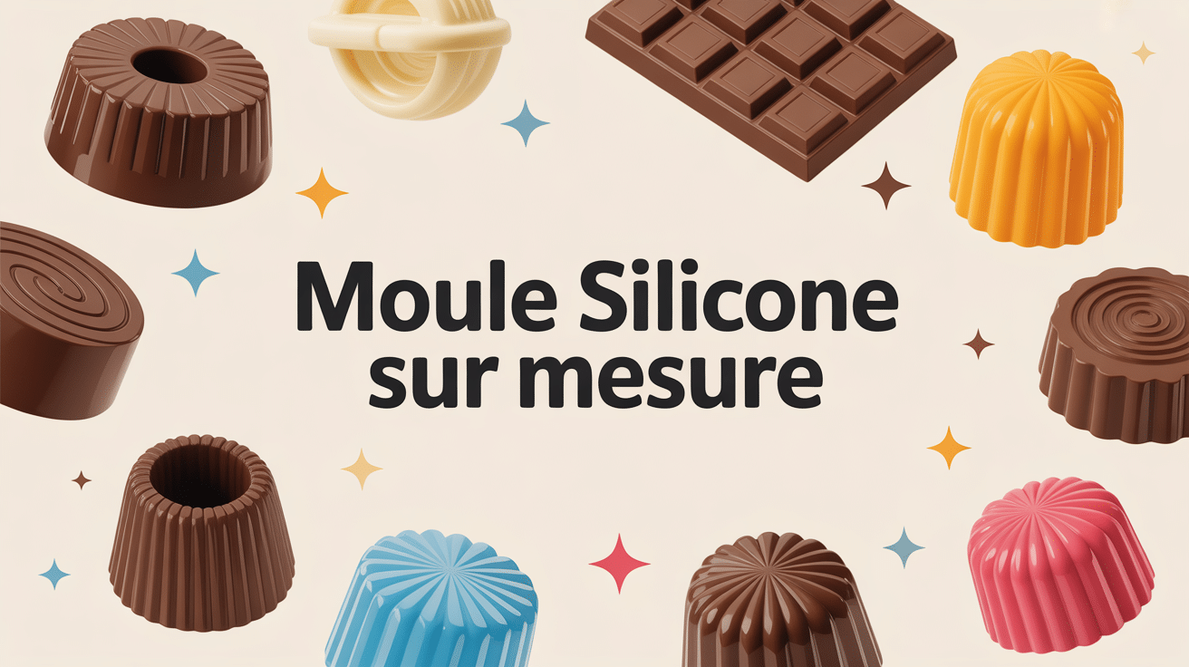 Illustration moule silicone sur mesure : objets variés et fabrication