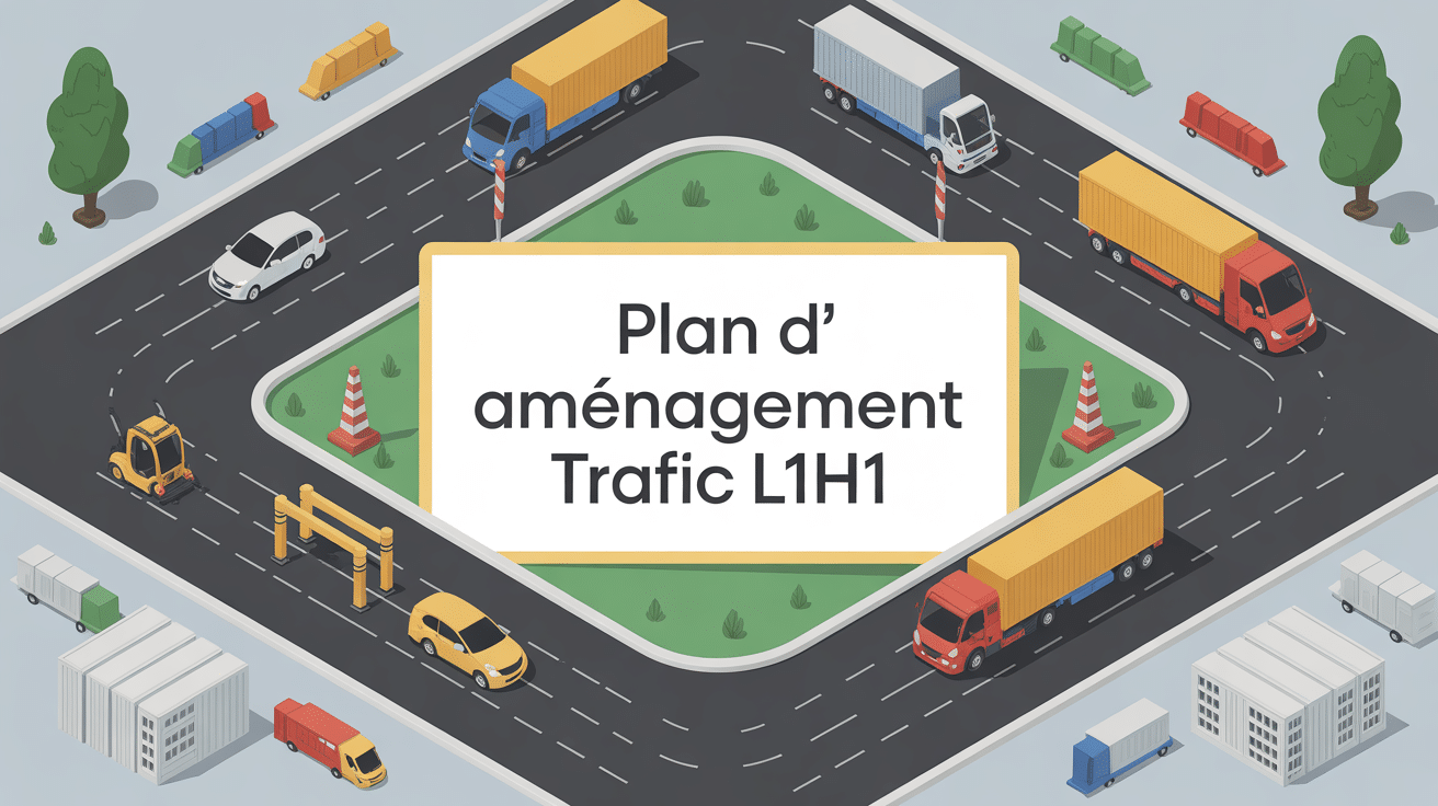 plan aménagement trafic l1h1 illustration site industriel