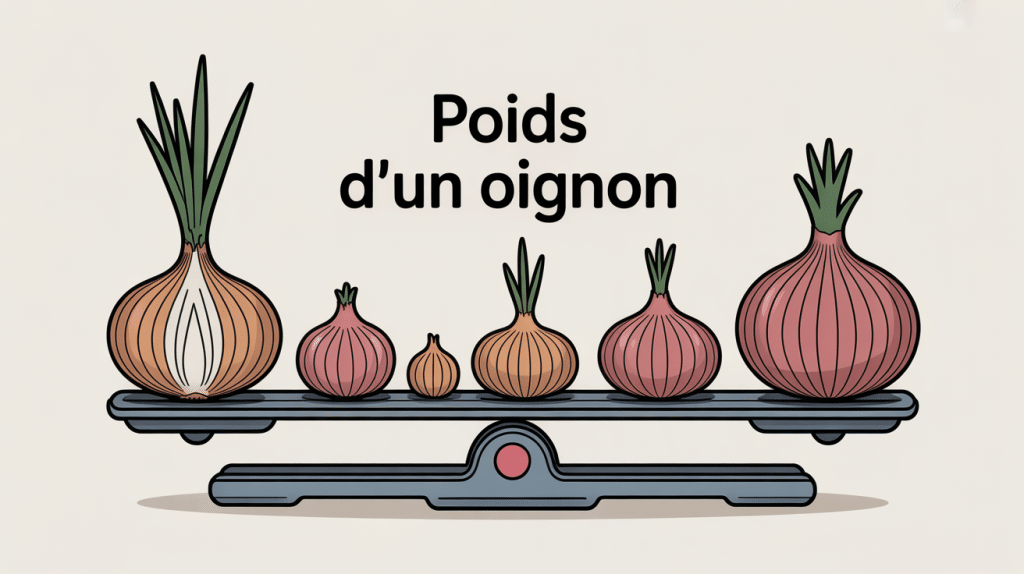 poid 1 oignon sur balance cuisine