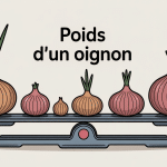 poid 1 oignon sur balance cuisine