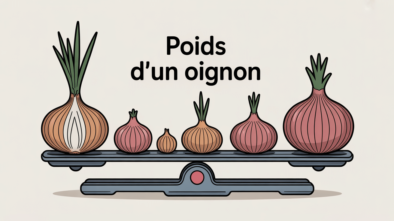 poid 1 oignon sur balance cuisine