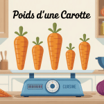 poids d'une carotte différentes tailles sur balance