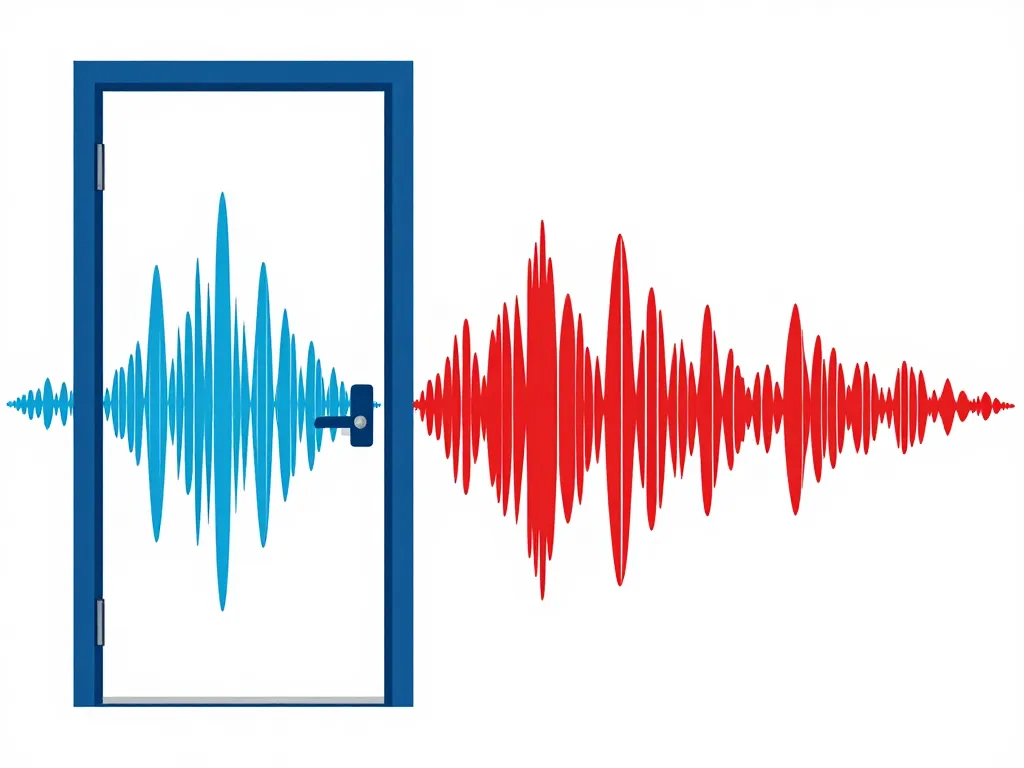 schema attenuation porte acoustique 100 db