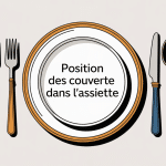 Position des couverts dans l'assiette sur table dressée