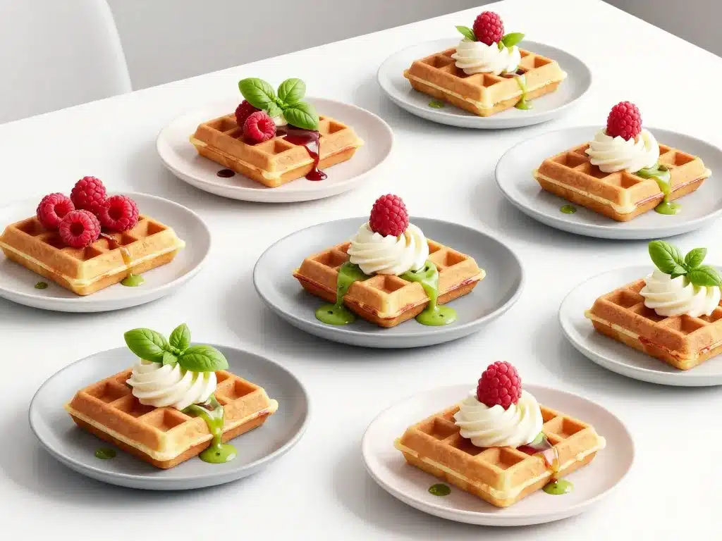 recette gaufre arc en ciel framboise basilic présentation garniture festive