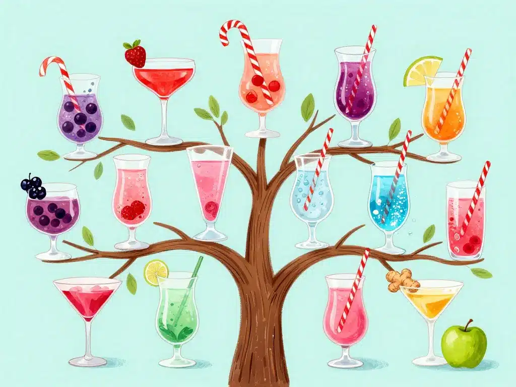 Le cocktail au bonbon candy cane spritzer en versions fruitées et sans alcool