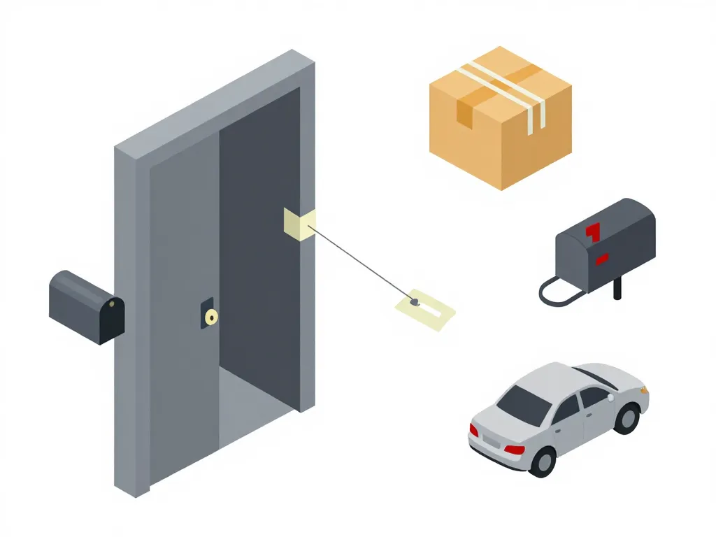 signe cambriolage roumain scotch ficelle porte