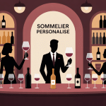 illustration sommelier personnalisé table dégustation cave raffinée