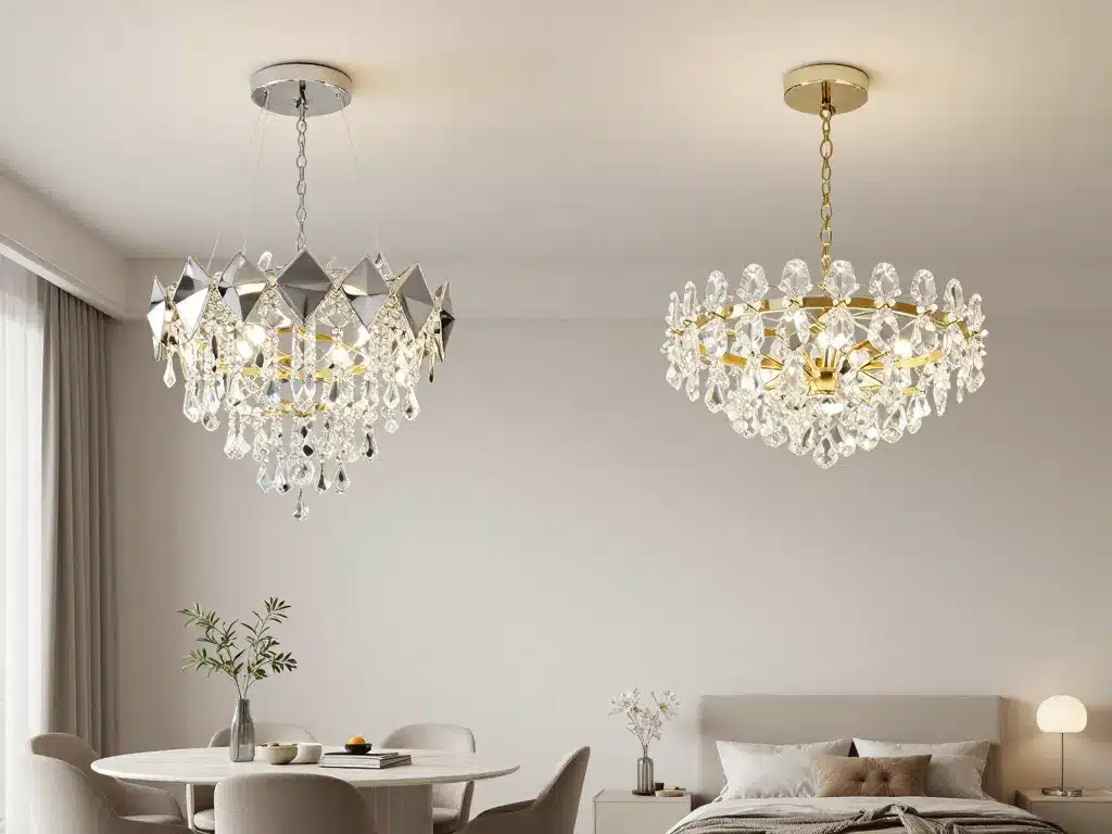 styles lustre cristal moderne divers pièces
