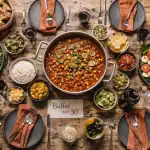 repas pour 30 personnes grande table buffet