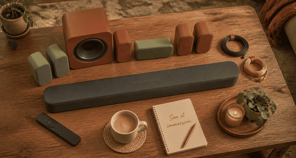 barre de son ou home cinema sur table basse
