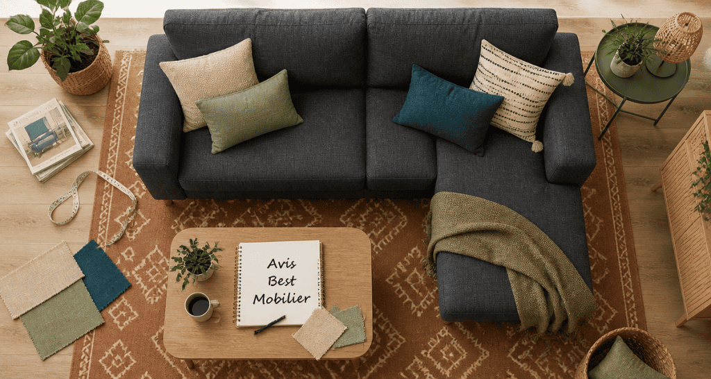 best mobilier avis canapé d’angle gris et table basse
