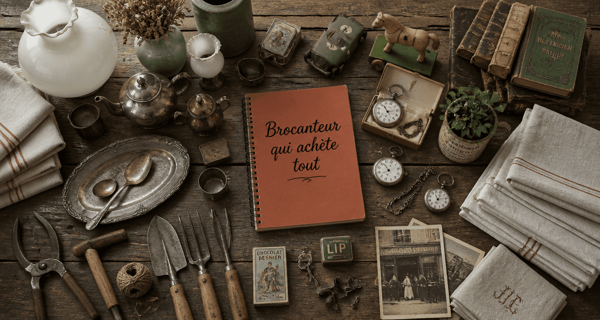 brocanteur qui achète tout objets anciens sur table