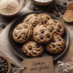 Cookies sans gluten moelleux sur table en bois