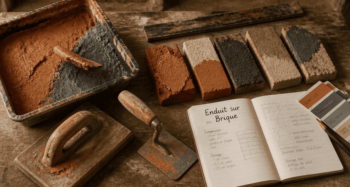 enduit sur brique outils et briques