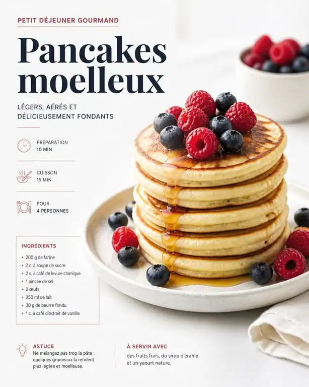 Pancake peu calorique aux fruits frais