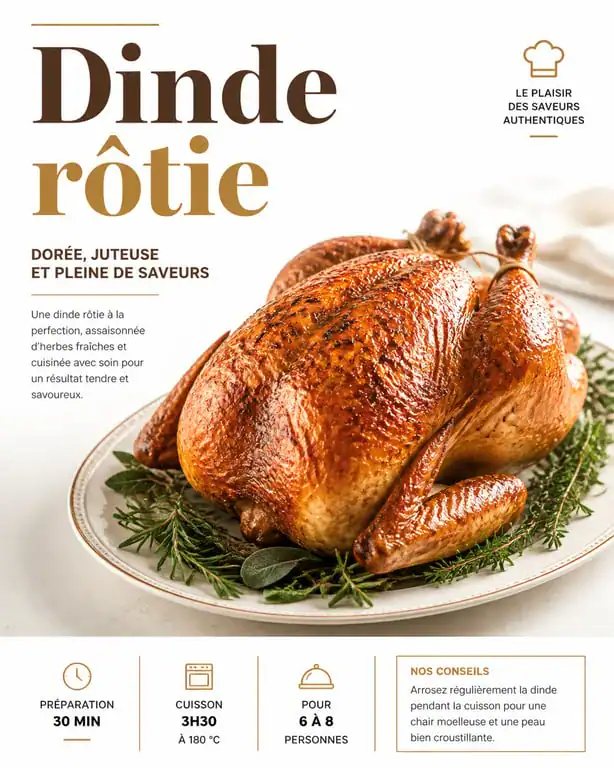 Meilleure recette de dinde au four dorée et croustillante
