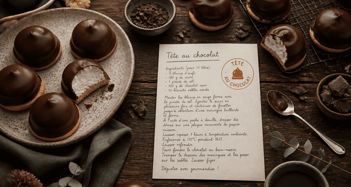 gateau tete de négre nouveau nom, dômes chocolat meringue sur biscuit artisanal