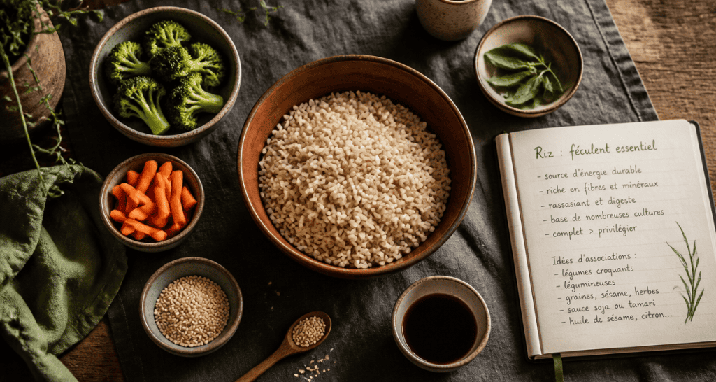 le riz est il un feculent bol de riz complet et legumes