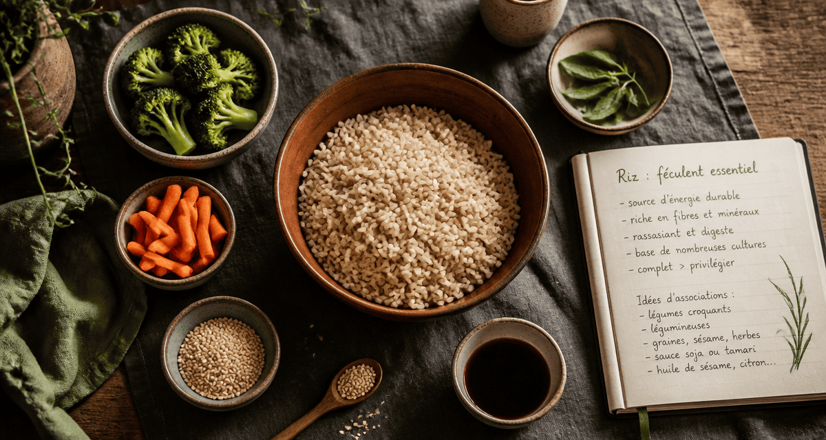 le riz est il un feculent bol de riz complet et legumes