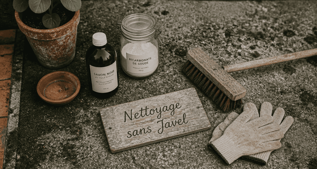 nettoyage dalle terrasse javel sans javel accessoires écologiques