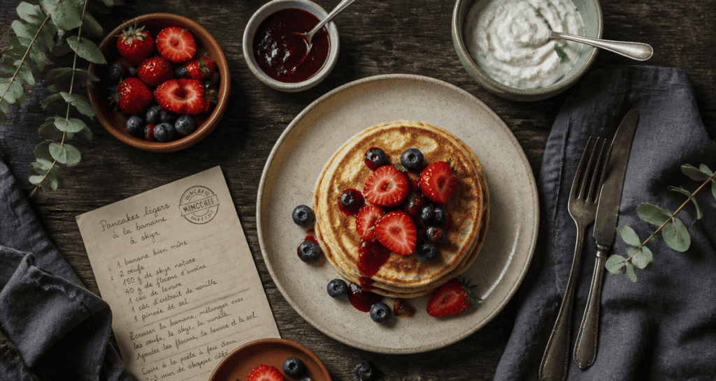 pancake peu calorique moelleux et fruits rouges