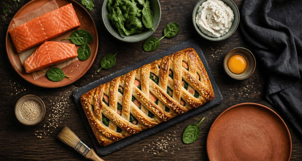 recette avec de la pate feuilletee saumon epinards