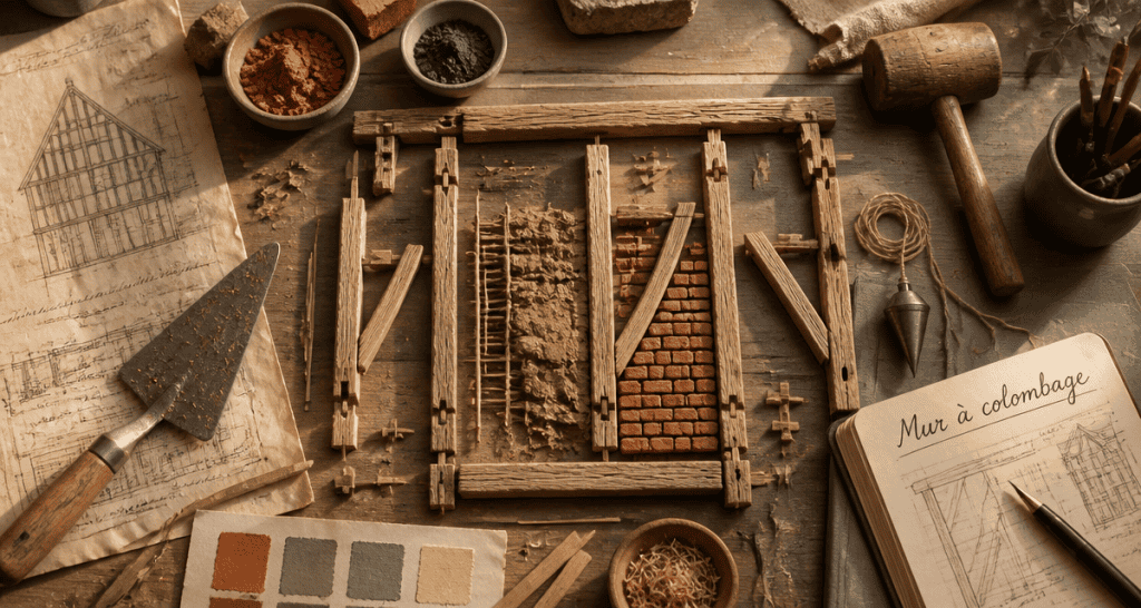 plan de travail artisan rénovation mur colombage