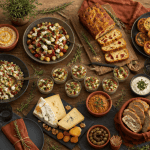 Repas froid entre amis table buffet froid