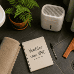 ventiler une salle de bain sans vmc, vue flat-lay déco moderne