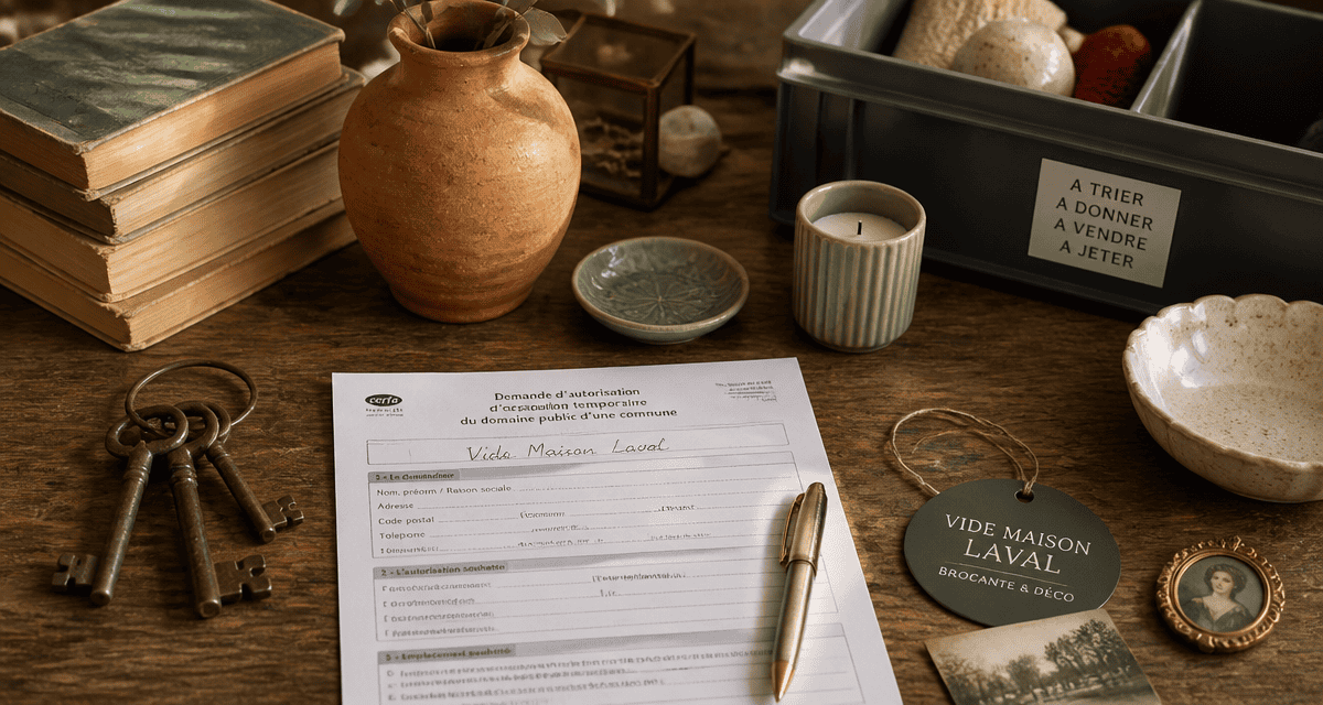 vide maison laval objets sur table