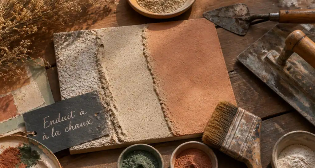 chaux enduit trois couches outils artisan