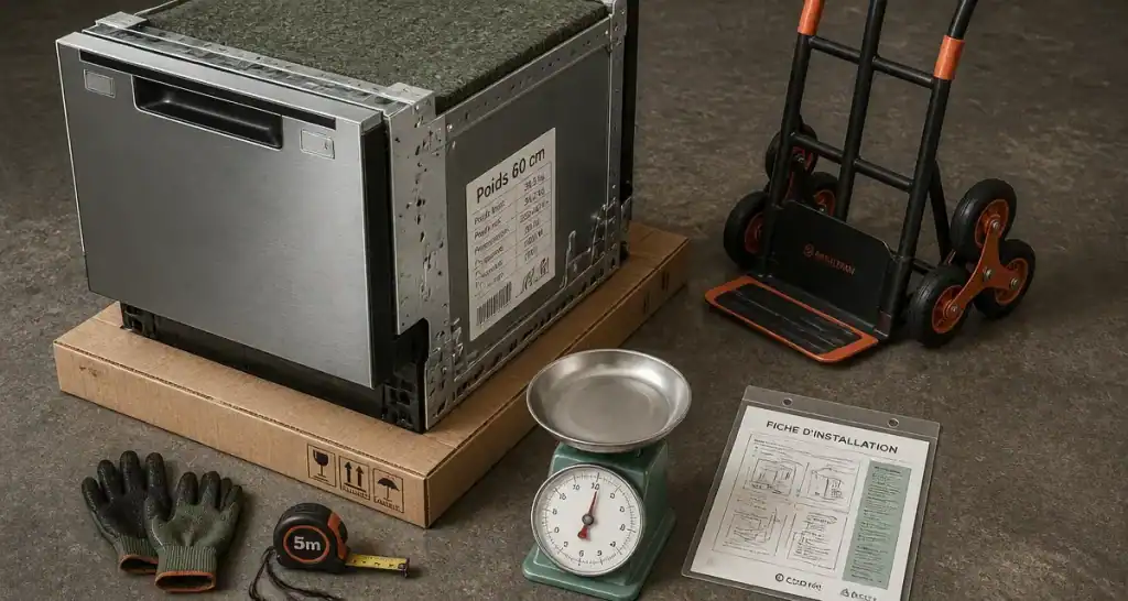 Combien pese un lave vaisselle : poids 60 cm et manutention
