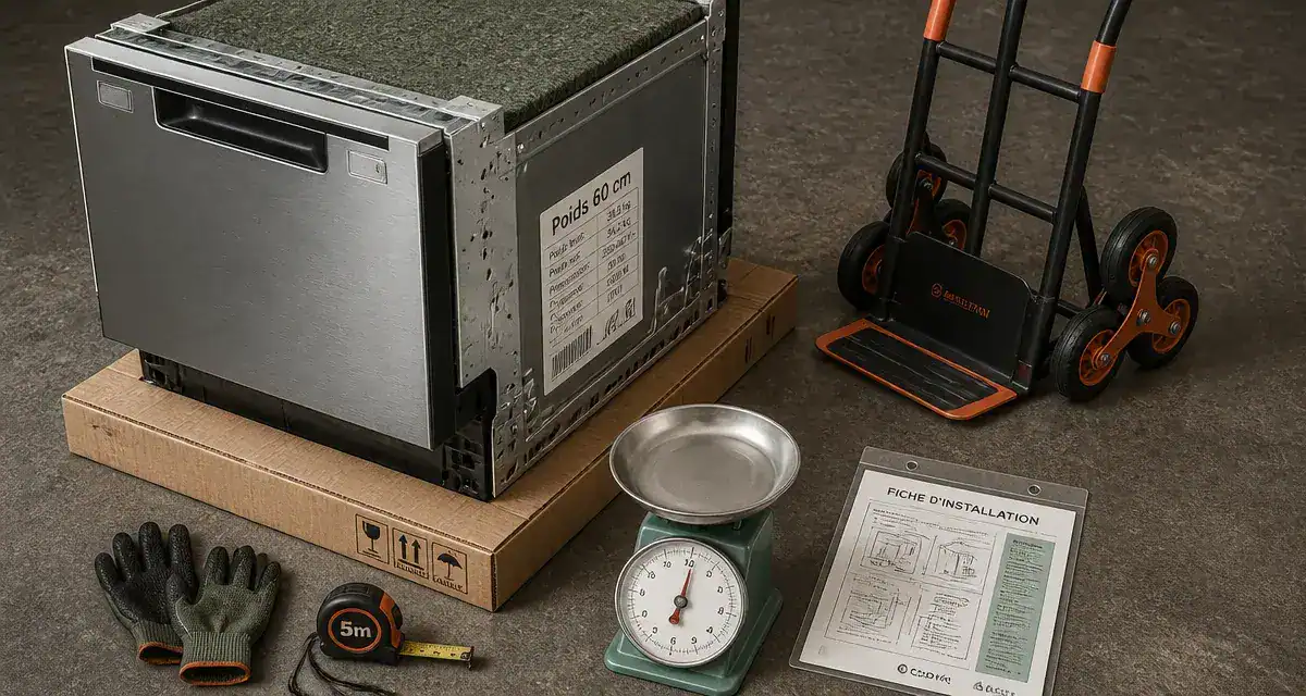 Combien pese un lave vaisselle : poids 60 cm et manutention