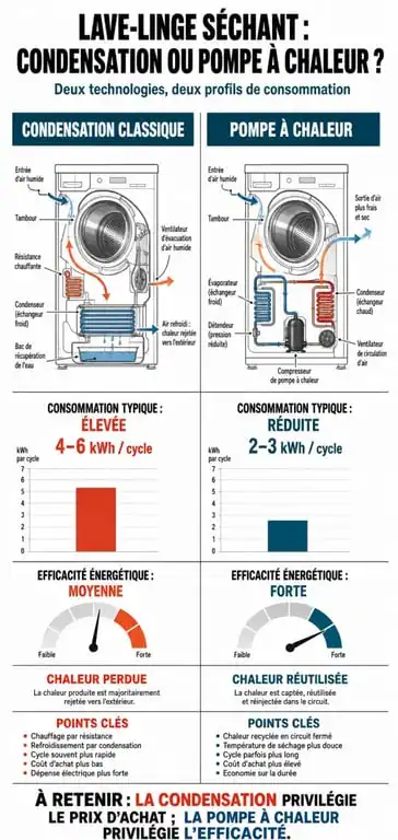 Comparatif des technologies de lave-linge séchant : condensation vs pompe à chaleur pour un avis éclairé sur votre lave-linge séchant